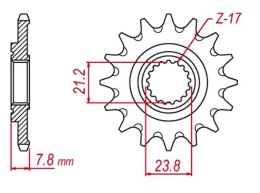 MTX PARTS ZĘBATKA PRZEDNIA HORNET 2320 14 HONDA CRF 250R 18-19 SAMOOCZYSZCZAJĄCA (JTF1344.14) (ŁAŃC. 520)
