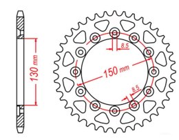 MTX PARTS ZĘBATKA TYLNA 245 41 HONDA XL 600 LM '85-'88 (JTR245/2.41) (ŁAŃC. 520)