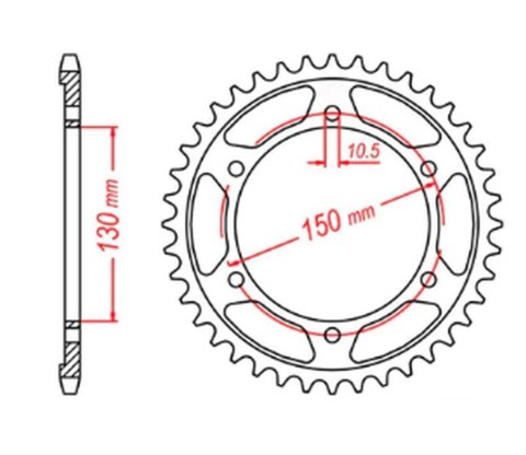 MTX PARTS ZĘBATKA TYLNA 300 46 YAMAHA FZ 8 '10-'15 (JTR300.46) (ŁAŃC. 525) (39P/42P)