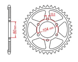 MTX PARTS ZĘBATKA TYLNA 4542 41 KAWASAKI ZZR 1400 (06-10) (ŁAŃC. 530) (JTR1493.41)