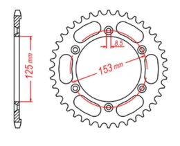 MTX PARTS ZĘBATKA TYLNA 4547 54 HONDA XR 125L '03-'07 (JD19) (JTR1258.54) (ŁAŃC. 428)