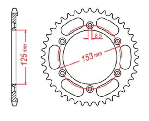 MTX PARTS ZĘBATKA TYLNA 4547 54 HONDA XR 125L '03-'07 (JD19) (JTR1258.54) (ŁAŃC. 428) MTX PARTS ZĘBATKA TYLNA 4547 54 HONDA XR 125L '03-'07 (JD19) (JTR1258.54) (ŁAŃC. 428)