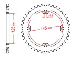 MTX PARTS ZĘBATKA TYLNA 4588 38 YAMAHA YFZ 450R '09-'19, YFM 250/350/450/700 RAPTOR (458838JT) (ŁAŃC. 520) - MOŻE ZASTĄPIĆ JTR85