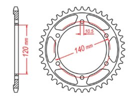 MTX PARTS ZĘBATKA TYLNA 498 42 KAWASAKI VN 800 CLASSIC '96-'06, VN 800 VULKAN '97-'05 (JTR499.42) (ŁAŃC. 530)