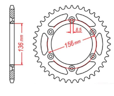 MTX PARTS ZĘBATKA TYLNA 702 45 HUSQVARNA TE 410 '99-'00, TE 610 '99-'09, SMR 450/630 '03-'04, SUZUKI DR 350 '90-'03 (JTR822.45) MTX PARTS ZĘBATKA TYLNA 702 45 HUSQVARNA TE 410 '99-'00, TE 610 '99-'09, SMR 450/630 '03-'04, SUZUKI DR 350 '90-'03 (JTR822.45)