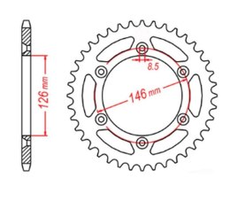 MTX PARTS ZĘBATKA TYLNA 808 44 SUZUKI RM/RMZ (JTR808.44) (ŁAŃC. 520)