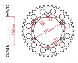 MTX PARTS ZĘBATKA TYLNA 856 42 YAMAHA TT600R '98-'03, TT600S '93-'95, YFZ 350 BANSHEE`89-06 (JTR853.42) (ŁAŃC. 520)