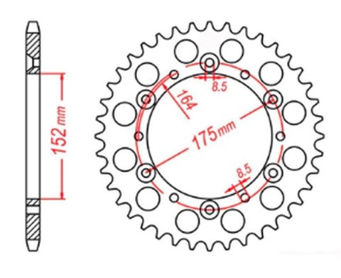 MTX PARTS ZĘBATKA TYLNA 856 42 YAMAHA TT600R '98-'03, TT600S '93-'95, YFZ 350 BANSHEE`89-06 (JTR853.42) (ŁAŃC. 520) MTX PARTS ZĘBATKA TYLNA 856 42 YAMAHA TT600R '98-'03, TT600S '93-'95, YFZ 350 BANSHEE`89-06 (JTR853.42) (ŁAŃC. 520)