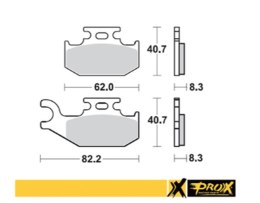PROX KLOCKI HAMULCOWE KH414 SUZUKI LT-A/F 400F '08-'15, LT-A 450X '07-'10, LT-A 700X '05-'07, LT-A 750X '08-'15 PRAWY PRZÓD