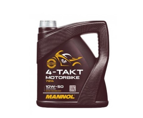 MANNOL OLEJ SILNIKOWY 4T MOTORBIKE 10W50 4L SYNTETYCZNY ESTER TECHNOLOGY (JASO MA/MA2) (7814) (20) MANNOL OLEJ SILNIKOWY 4T MOTORBIKE 10W50 4L SYNTETYCZNY ESTER TECHNOLOGY (JASO MA/MA2) (7814) (20)