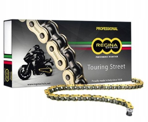 REGINA ŁAŃCUCH NAPĘDOWY 520ZRT (112OGNIW) Z-RING TOURING-STREET DO 750 CCM ZŁOTY (ZAPINKA+ZAKUWKA) (135ZRT/1004)