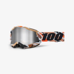 100 PROCENT GOGLE ACCURI 2 FLEA - MIRROR SILVER LENS - KOLOR SZARY/BRĄZOWY/POMARAŃCZOWY/CZARNY SZYBKA SREBRNE LUSTRO