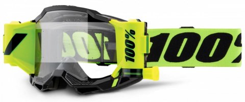 100 PROCENT GOGLE ACCURI 2 FORECAST ROLL-OFF NEON YELLOW KOLOR ŻÓŁTY NEON/CZARNY SZYBKA PRZEŹROCZYSTA