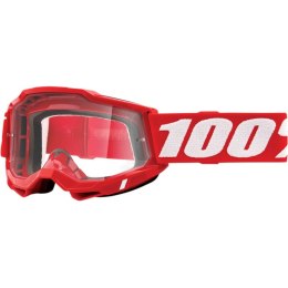 100 PROCENT GOGLE ACCURI 2 RED - CLEAR LENS - KOLOR CZERWONY/BIAŁY SZYBKA PRZEŹROCZYSTA