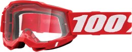 100 PROCENT GOGLE ACCURI 2 RED - CLEAR LENS - KOLOR CZERWONY/BIAŁY SZYBKA PRZEŹROCZYSTA