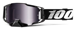 100 PROCENT GOGLE ARMEGA BLACK - MIRROR SILVER LENS - KOLOR CZARNY SZYBKA SREBRNE LUSTRO