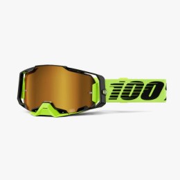 100 PROCENT GOGLE ARMEGA NEON YELLOW - MIRROR GOLD LENS - KOLOR ŻÓŁTY FLUO/CZARNY SZYBA ZŁOTE LUSTRO