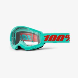 100 PROCENT GOGLE STRATA 2 MAUPITI - CLEAR LENS - KOLOR SELEDYNOWY/CZERWONY SZYBKA PRZEŹROCZYSTA