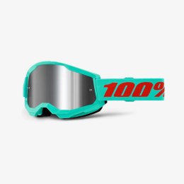 100 PROCENT GOGLE STRATA 2 MAUPITI - MIRROR SILVER LENS - KOLOR SELEDYNOWY/CZERWONY SZYBKA SREBRNE LUSTRO