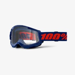 100 PROCENT GOGLE STRATA 2 NAVY - CLEAR LENS - KOLOR GRANATOWY/CZERWONY SZYBKA PRZEŹROCZYSTA
