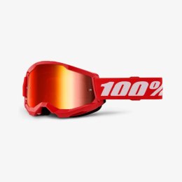 100 PROCENT GOGLE STRATA 2 RED - MIRROR RED LENS - KOLOR CZERWONY/BIAŁY SZYBKA CZERWONE LUSTRO
