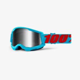100 PROCENT GOGLE STRATA 2 SUMMIT - MIRROR SILVER LENS - KOLOR JASNY NIEBIESKI/CZERWONY SZYBKA SREBRNE LUSTRO STARY KOD: 50421-2