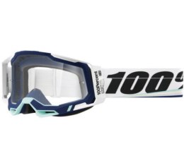 100 PROCENT WYPRZEDAŻ GOGLE RACECRAFT 2 ARSHAM - CLEAR LENS - KOLOR BIAŁY/NIEBIESKI SZYBKA PRZEŹROCZYSTA