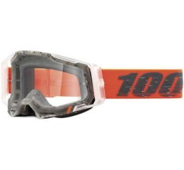 100 PROCENT WYPRZEDAŻ GOGLE RACECRAFT 2 SCHRUTE - CLEAR LENS - KOLOR POMARAŃCZOWY/SZARY SZYBKA PRZEŹROCZYSTA