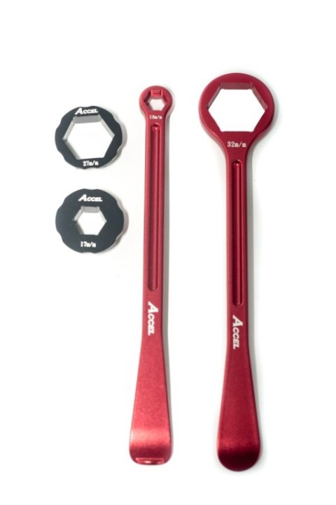 ACCEL KOMPLET ŁYŻEK DO OPON (23+24CM) ALU7075 KUTE Z KLUCZAMI 10,13,17,27,32 MM KOLOR CZERWONY (ŁYŻKA DO OPON) ACCEL KOMPLET ŁYŻEK DO OPON (23+24CM) ALU7075 KUTE Z KLUCZAMI 10,13,17,27,32 MM KOLOR CZERWONY (ŁYŻKA DO OPON)