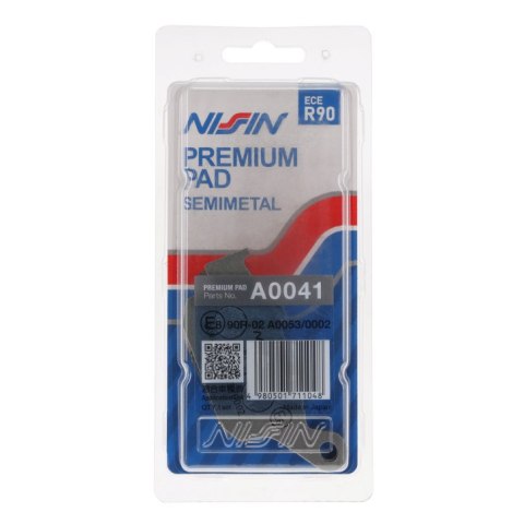 NISSIN KLOCKI HAMULCOWE KH140 PREMIUM SEMI-METALLIC (SPIEK METALICZNY) (ECE R90) (MADE IN JAPAN) (2P-204NS)