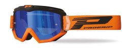 PROGRIP GOGLE PG3201-366 FL ATZAKI KOLOR CZARNY POMARAŃCZOWY FLUO (SZYBA PG3246C NIEBIESKA LUSTRZANA, ANTISCRATCH, ANTI UV) (320