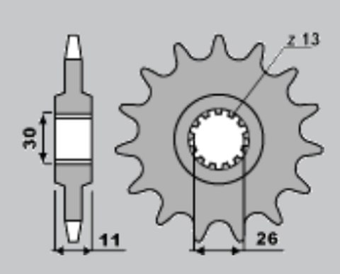 CHT ZĘBATKA PRZEDNIA 579 18 YAMAHA FZ1 '06-'13, R1 '04-'14, FJ 1100 1200 (JTF579.18)