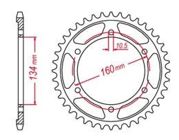 GROSSKOPF WYPRZEDAŻ ZĘBATKA TYLNA ULTRALIGHT UTWARDZANA 4405 46 C45 HONDA CBR 600F SPORT '01-'02, CBR 600 F4I '01-'06 (JTR1307.4