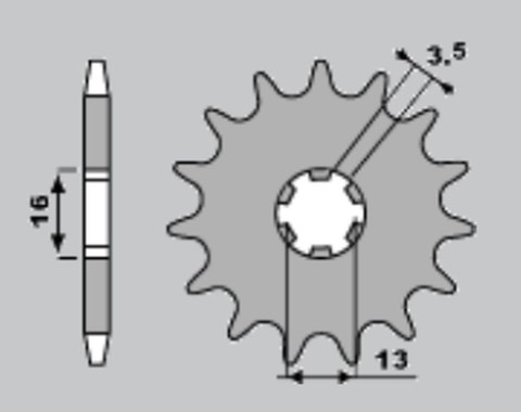 JR ZĘBATKA PRZEDNIA 428 14 SUZUKI DR-Z 70 '08-'18, DR-Z 50 '19-'21, TS/GT 80 '81-'82, JR/DS 80 '82-'04 JR ZĘBATKA PRZEDNIA 428 14 SUZUKI DR-Z 70 '08-'18, DR-Z 50 '19-'21, TS/GT 80 '81-'82, JR/DS 80 '82-'04