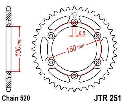 JT ZĘBATKA TYLNA 270 43 HONDA XL 500R '82 (J27043JT) (ŁAŃC. 520) JT ZĘBATKA TYLNA 270 43 HONDA XL 500R '82 (J27043JT) (ŁAŃC. 520)