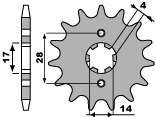 PBR ZĘBATKA PRZEDNIA 2118 13 18NC HONDA TRX 90 93-08, CRF 125 '15-20 (ŁAŃC. 428) (JTF277.13)