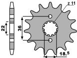 PBR ZĘBATKA PRZEDNIA 2506 13 18NC HONDA NX 250 (88-93) (STOSOWAĆ 2067 13) (ŁAŃC. 520)