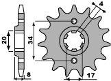 PBR ZĘBATKA PRZEDNIA 267 13 18NC HONDA XL 250 R 84-87 (ŁAŃC. 520) (JTF287.13)