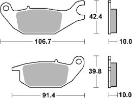 SBS KLOCKI HAMULCOWE KH343 STREET STANDART CERAMIC KOLOR CZARNY PASUJE DO:HONDA CBR125/150, XL 125 VARADERO, YAMAHA YZF150 TYŁ