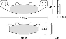 TRW ZF KLOCKI HAMULCOWE KH129 SINTER STREET KAWASAKI ZL 600 95-97, ZZR 600 / 1100 90-92, ZR 750 91-99, GPZ 900 90-94, GTR 1000 9
