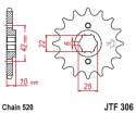 JT ZĘBATKA PRZEDNIA 281 14 HONDA NX 650 DOMINATOR '88 (GRUBOŚĆ 10MM) (28114JT) (ŁAŃC. 520) (-1)