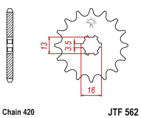 JT ZĘBATKA PRZEDNIA 415 09 KAWASAKI KFX 50 '03-'06, SUZUKI LTA 50 '02-'05, SUZUKI TS 50, YAMAHA DT 50MX (41509JT) (ŁAŃC. 420) JT ZĘBATKA PRZEDNIA 415 09 KAWASAKI KFX 50 '03-'06, SUZUKI LTA 50 '02-'05, SUZUKI TS 50, YAMAHA DT 50MX (41509JT) (ŁAŃC. 420)