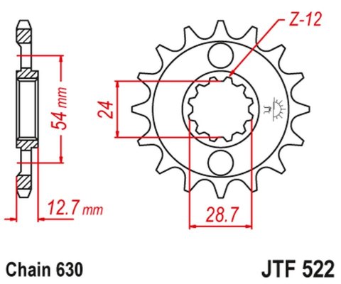 JT ZĘBATKA PRZEDNIA 522 15 KAWASAKI Z 1000 '81-83', GPZ 1100 '81-82' Z 1100 '84-86' (52215JT) (ŁAŃC. 630) JT ZĘBATKA PRZEDNIA 522 15 KAWASAKI Z 1000 '81-83', GPZ 1100 '81-82' Z 1100 '84-86' (52215JT) (ŁAŃC. 630)