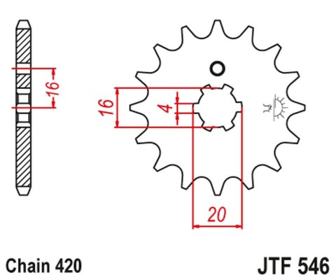 JT ZĘBATKA PRZEDNIA 560 16 KAWASAKI KX 65/80/85 (56016JT) (ŁAŃC. 420) (+2) JT ZĘBATKA PRZEDNIA 560 16 KAWASAKI KX 65/80/85 (56016JT) (ŁAŃC. 420) (+2)