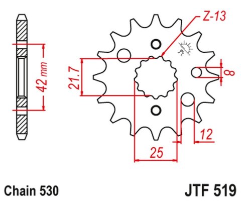 JT ZĘBATKA PRZEDNIA 566 16 / 513 16 KAWASAKI VN 800 A,B,C 96-06 (56616JT) (ŁAŃC. 530) JT ZĘBATKA PRZEDNIA 566 16 / 513 16 KAWASAKI VN 800 A,B,C 96-06 (56616JT) (ŁAŃC. 530)