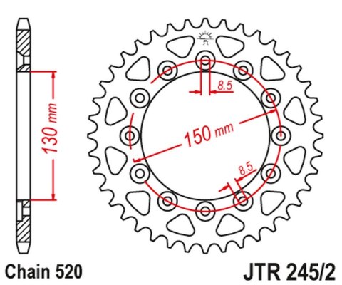 JT ZĘBATKA TYLNA 270 48 HONDA XR 250R '86-'89, XR 600R '85-'87 (27048JT) (ŁAŃC. 520) JT ZĘBATKA TYLNA 270 48 HONDA XR 250R '86-'89, XR 600R '85-'87 (27048JT) (ŁAŃC. 520)