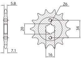 SUNSTAR ZĘBATKA PRZEDNIA 2247 14 KTM 125 DUKE '11-'21, KTM 200 DUKE '12-'20 (JTF1903.14) (ŁAŃC. 520) (224714JT)