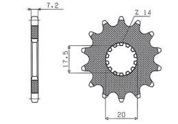 SUNSTAR ZĘBATKA PRZEDNIA 577 14 YAMAHA DT 125R (-2) (JTF558.14) (ŁAŃC. 428) (57714JT)