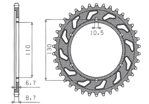 SUNSTAR ZĘBATKA TYLNA 241 39 YAMAHA XJR 1300 '04-'06, MT-01 '05-'11 (JTR479.39) (ŁAŃC. 530) (24139JT) SUNSTAR ZĘBATKA TYLNA 241 39 YAMAHA XJR 1300 '04-'06, MT-01 '05-'11 (JTR479.39) (ŁAŃC. 530) (24139JT)