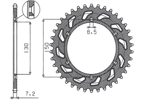 SUNSTAR ZĘBATKA TYLNA 4374 51 HONDA XLR 125R '98-'02 (JTR1249.51) (ŁAŃC. 428) (437451JT) SUNSTAR ZĘBATKA TYLNA 4374 51 HONDA XLR 125R '98-'02 (JTR1249.51) (ŁAŃC. 428) (437451JT)
